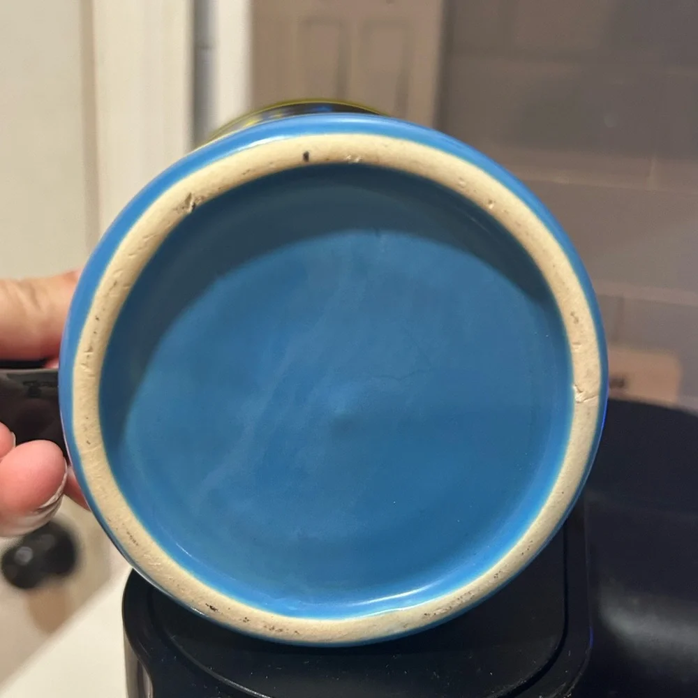 Atlantis Fish Design Mug - Black and Blue- only sat on shelf- no name at bottom